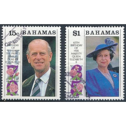 65th Birthday of QEII - Bahamas 1991 - F H - SG 913/4