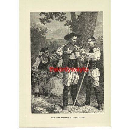 Romanian Peasants Of Transylvania, Romania, Book Illustration (Print), c1880
