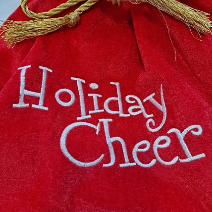 LARGE CHRISTMAS SANTA GIFT SACK Bag Holiday Present Toy Stocking Holiday Cheer