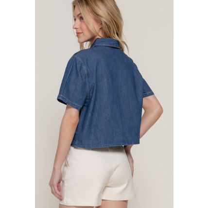 Short Sleeve Boxy Denim Shirt