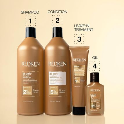 Redken All Soft Shampoo for Dry Hair - Provides Intense Softness and Shine, with