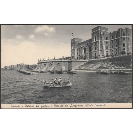 Palazzo del Governo e Rotonda del Lungomare, Taranto, c1930s - De Pace Cartolina