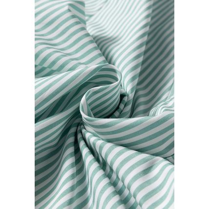 Green Stripe V Neck Roll Up Sleeve Pocket Patched Classic Shirt