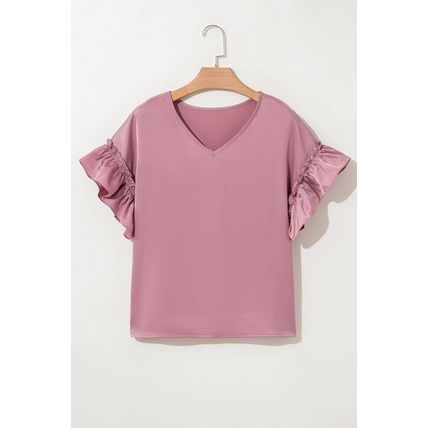 Toadstool Satin Ruffle Sleeve Top