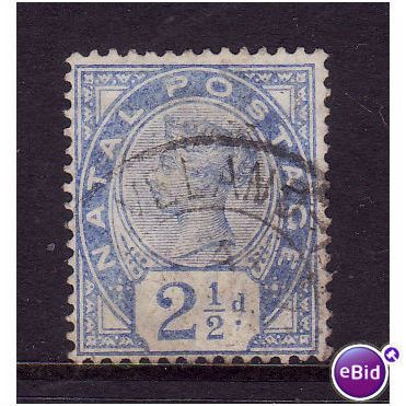Natal 1891 sg 113 2 1/2d bright blue fine used