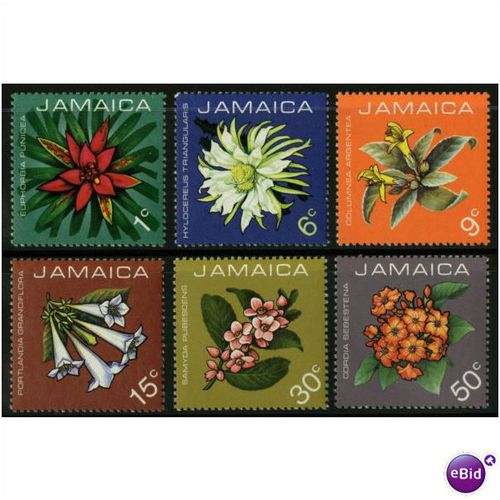 Jamaica 1973 Flora Hinged Mounted Mint MM SG 369-374 Sc 369-374