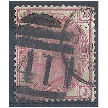 1881 SG158 3d Rose Plate 20 Watermark Imp Crown Good Used Check Letters "AJ".