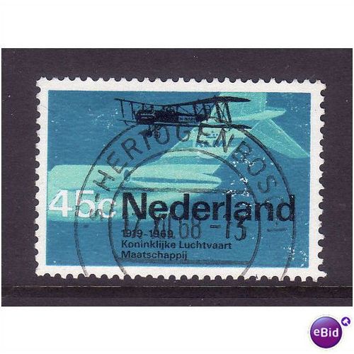 NETHERLANDS 1968 SG 1060 45c DH 98 BIPLANE FINE USED