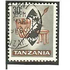 Tanzania QE11 1965 30c Black & Red Brown SG 132 Used Stamp