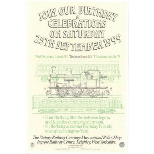 Railway Poster Art Postcard Vintage Carriages Trust Ingrow Bellerophon 1999