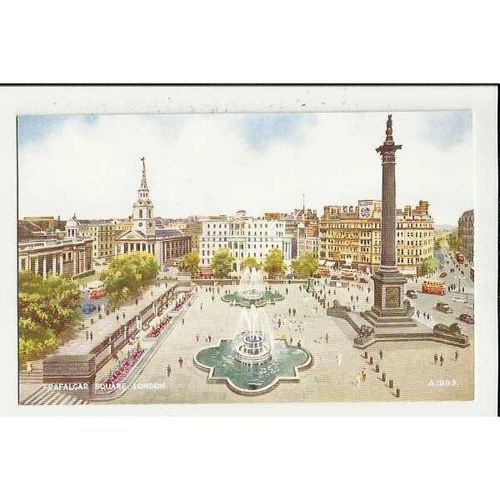 A1995 LONDON Trafalgar Square Valentine "Art Colour" Postcard