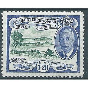 St Kitts-Nevis 1952 SG104 $1.20 Deep Green & Ultramarine Mounted Mint .. ..