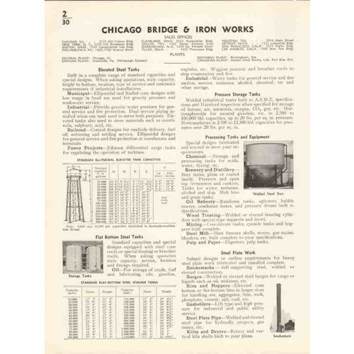 chicago bridge iron company 1936 elevated steel tanks vintage catalog