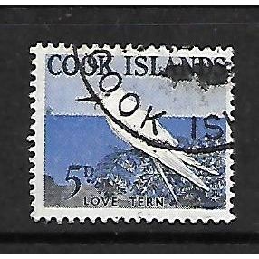 COOK ISLANDS 1963 5d WHITE TERN BLUE AND BLACK SG 166 FINE USED