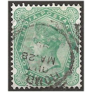 India 1886 SG97 4a6p Yellow-Green Fine Used . .. .