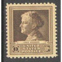 878 10c Jane Addams Fine MNH GA0456