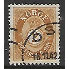 NORWAY 1937 POST HORN 2 ORE BROWN SG 280 FINE USED