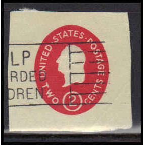 Used U533a 2c George Washington Very Fine Cut Square Z2861