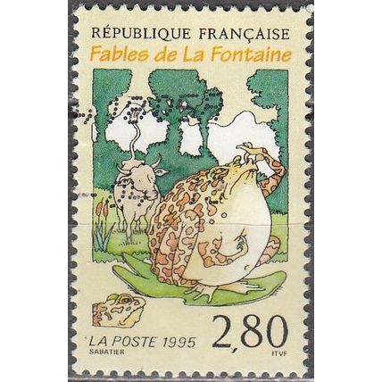 France 1985 Michel 3102 O Cote (2008) 1.50 € Jean de la Fontaine Lièvre Tortue