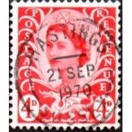 1967-9 Wales Regional Definitives, 4d Value. Vermillion Fine Used
