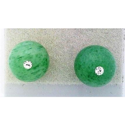 Green Aventurine Crystal 8mm Gemstone Stud Earrings 1