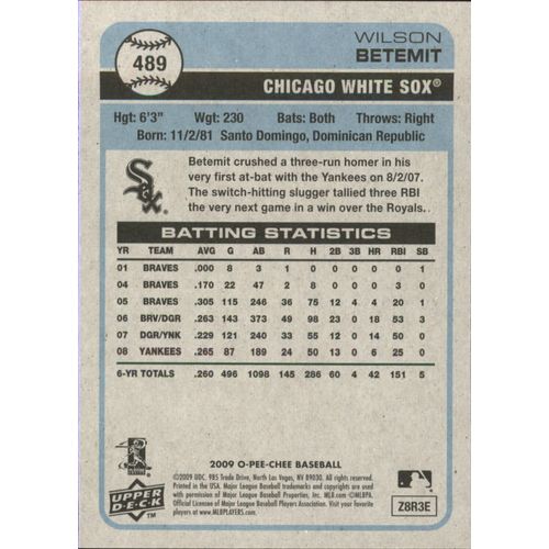 2009 O Pee Chee Baseball Wilson Beteman