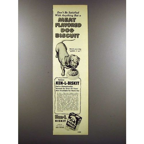 1951 Ken-L Biskit Dog Food Ad - Dachshund