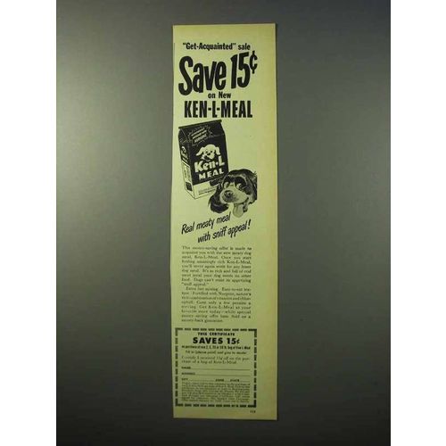 1951 Ken-L-Meal Dog Food Ad - Get-Acquainted