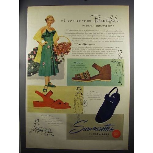 1952 Ball-Band Summerettes Shoes Ad - Mona Freeman