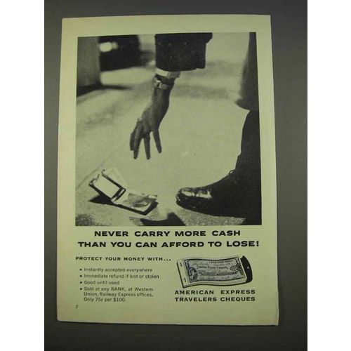 1955 American Express Travelers Cheques Ad - To Lose