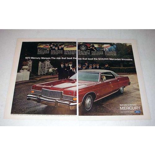 1973 Mercury Marquis Car Ad - Beat Mercedes Limousine