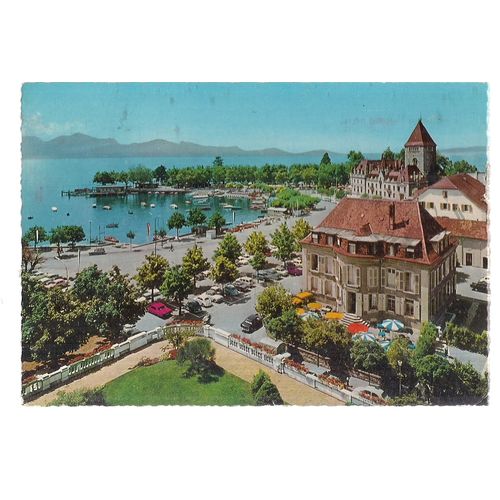OUCHY-LAUSANNE , SWITZERLAND used vintage postcard 1966 postmark #