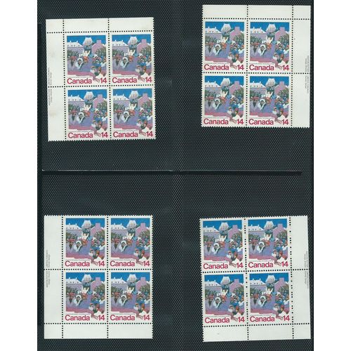 canada imprint tagged inscription corner blocks sg935 set x4 sg 935