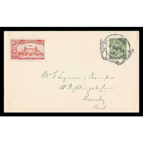 London Air Post Exhibition 1934 special cancel and label