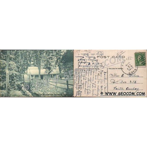CT New London Postcard Old Town Mill Built 1650 ct_box4~1955