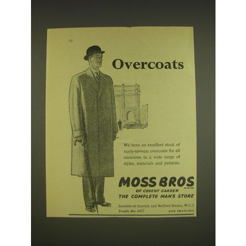 1955 Moss Bros Ad - Overcoats