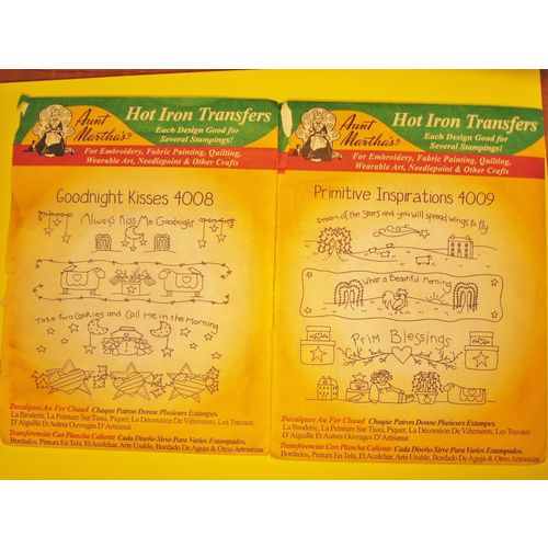 Aunt Martha's Iron Transfer 4008 Goodnight Kiss 4009 Primitive