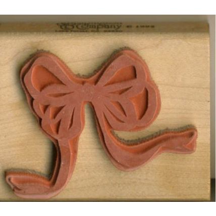 STAMPINGTON 2 1/4" X 2 3/4" Mounted Wooden Rubber Stamp, SOLID BOW