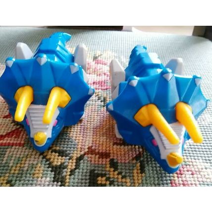 McDonalds Happy Meal, Toy Triceratops, Blue, Two