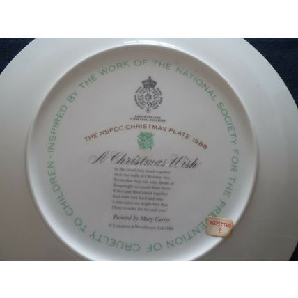 Royal Worcester NSPCC A Christmas Wish 1988 Christmas Plate By Mary Carter