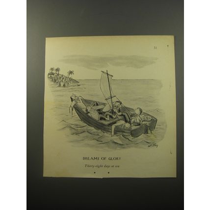1950 Cartoon by William Steig - Dreams of Glory Thirty-eight days at sea