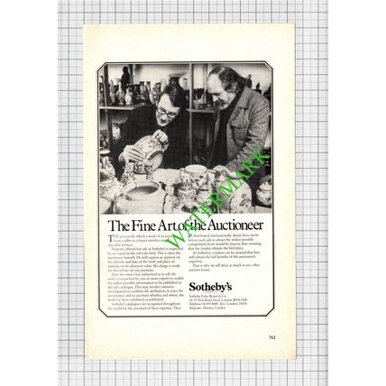 Sotheby's Auctioneers Advert - 1978 Cutting