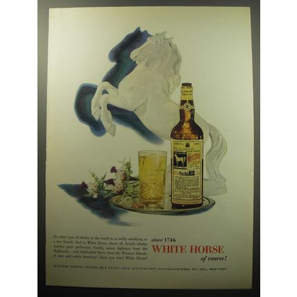 1954 White Horse Scotch Ad - since 1746 White Horse of Course