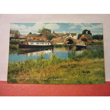 GREAT HAYWOOD JUNCTION, TRENT AND MERSEY CANAL used postcard 1980 #
