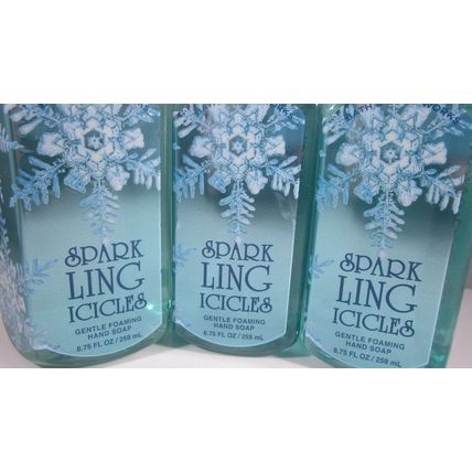 3 Bath & Body Works Gentle Foaming Hand Soap bergamot citrus Sparkling Icicles