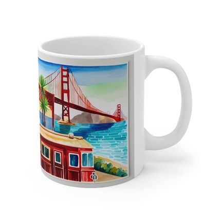 At the Cafe Golden Gate Bridge California #21 Mug Ceramic Coffee Mug 11oz