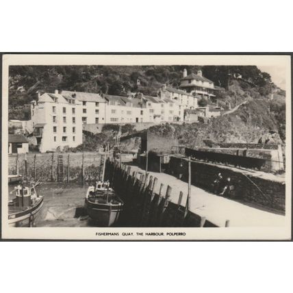 Fishermans Quay, The Harbour, Polperro, Cornwall, 1960 - Hamilton-Fisher RPPC