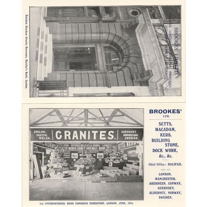 Brookes Granite Doorways Barclays Bank 1915 Exhibition 2x Postcard s