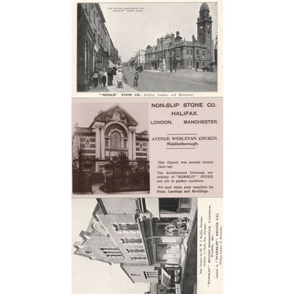 Nonslip Stone Co London Halifax Manchester 3x Advertising Postcard s