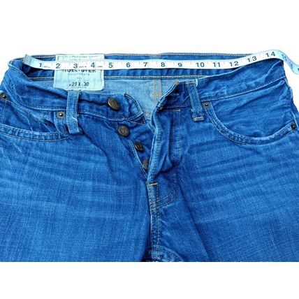 Hollister Mens Jeans 28x30 Palm Canyon Skinny Low Rise Button Fly Medium Wash